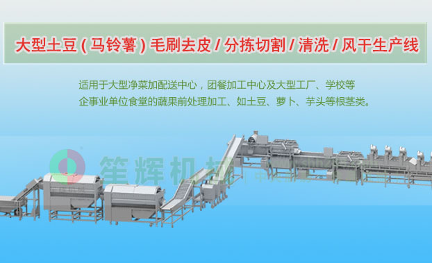 晋城连续式土豆去皮清洗切割风干生产线